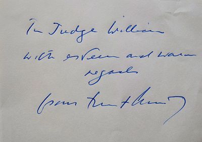 John F Kennedy signature slip. John F Kennedy 5 1/4 in. by 4 1/2 in. signature slip signed To 
