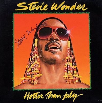 Stevie Wonder signed "Hotter Than July" album. Stevie Wonder 1980 "Hotter Than July" album 