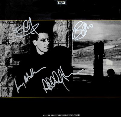 U2 Where the Streets Have No Name signed album. U2 1987 Where the Streets Have No Name signed 