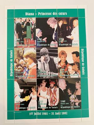 Diana Princess of Wales commemorative stamp set