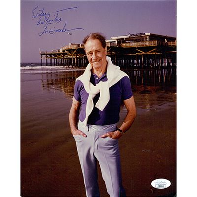 Trading Places Don AMeche signed photo. JSA Authenticated. Don AMeche 8x10 Glossy photo in blue 