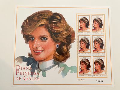 Diana Princess of Wales commemorative stamp set. Nicaragua Diana Princess of Wales commemorative 