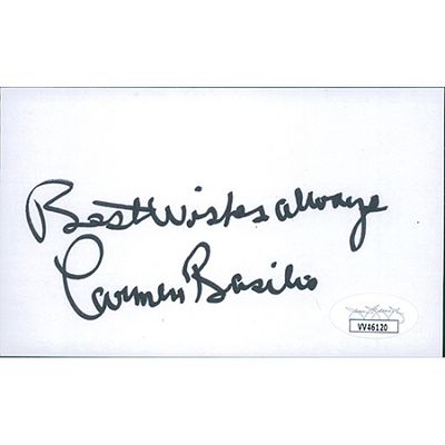 Carmen Basilio Signed 3x5 Index Card. Autographed index card: Carmen Basilio Signed 3x5 Index 