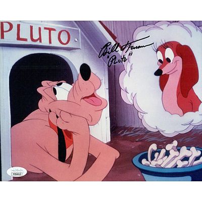 Pluto Bill Farmer signed photo. JSA Authenticated. Bill Farmer Pluto 8x10 glossy photo signed in 