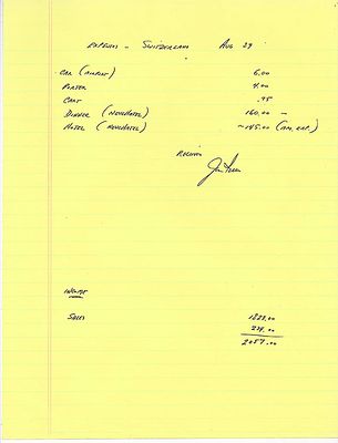 Astronaut Jim irwin signed space document. Expense account submitted for his travels with the 