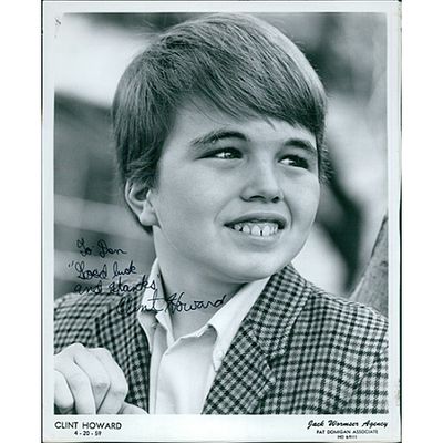 The Andy Griffith Show Clint Howard signed photo. JSA Authenticated. Clint Howard 8x10 Original 