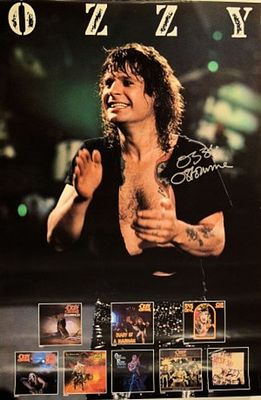 Ozzy Osbourne signed promo poster. 24 in. by 36 in. Promotional poster autographed by Ozzy Osbourne.