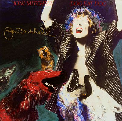 Joni Mitchell signed Dog Eat Dog album. 1971 - Dog Eat Dog album signed by Joni Mitchell.