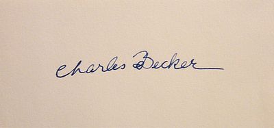 The Wizard Of Oz Charles Becker signature slip. Charles Becker 6 in. by 2 3/4 in. signature slip