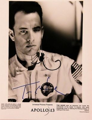 Apollo 13 Tom Hanks signed promo photo. 8 in. by 10 in. Promotional photo from "Apollo 13" 