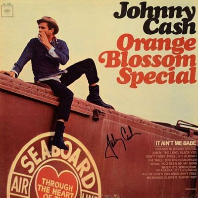 Johnny Cash signed "Orange Blossom Special" album. Johnny Cash 1965 "Orange Blossom Special" 