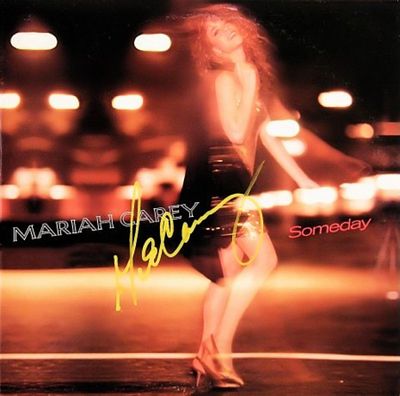 Mariah Carey signed Someday single. Mariah Carey 1990 Someday single autographed by Mariah Carey.