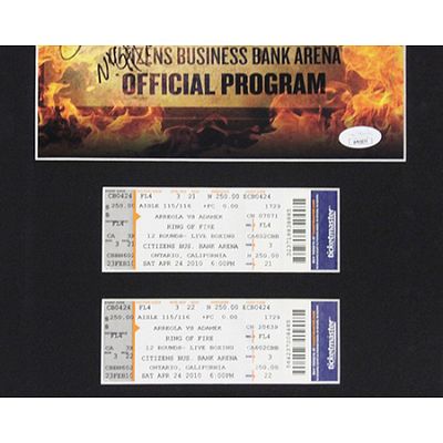 Tomasz Adamek Chris Arreola Signed Matted Program and Ticket. Autographed matted program/ticket: 