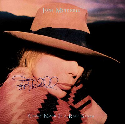 Joni Mitchell signed Chalk Mark In A Rain Storm album. Joni Mitchell's 1968 hit Chalk Mark In A 