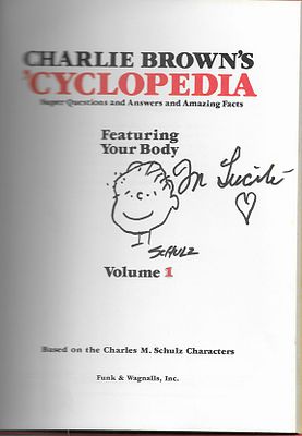 Charles Schulz Signed Book: Charlie Brown&acirc;€™s &acirc;€œCyclopedia&acirc;€ Funk & Wagnalls Inc. copyright 