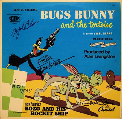 Bugs Bunny and the Tortoise signed soundtrack. Bugs Bunny and the Tortoise &acirc;€“ 1975 signed: Mel 