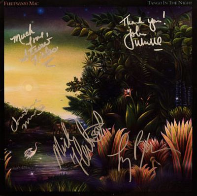 Fleetwood Mac Tango in the Night signed album. Fleetwood Mac Tango in the Night 1987 signed 