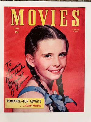Meet Me In St Louis Margaret O'Brien signed photo. Margaret O'Brien signed photo. 8x10 inches
