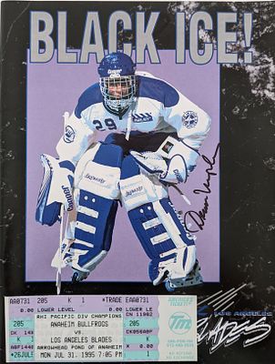 Black Ice Roller Hockey Signed Program and Game Ticket - 1995 - Autographed by League President 