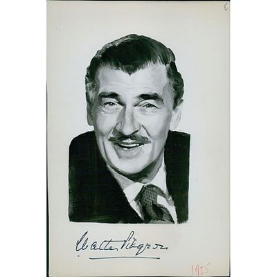 Walter Pidgeon Actor Signed 7x10 Cardstock Photo JSA Authenticated. Signed Walter Pidgeon 7x10 