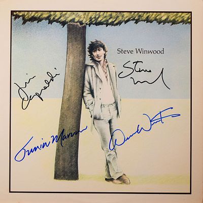 Steve Winwood signed debut album Winwood. 1977 Winwood album signed: Steve Winwood, Jim Capaldi 