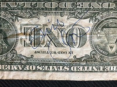 Eric Clapton signed dollar bill