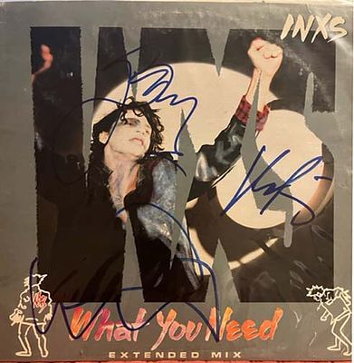 INXS What You Need band signed EP autographed by Michael Hutchence, Garry Gary Beers and Kirk 