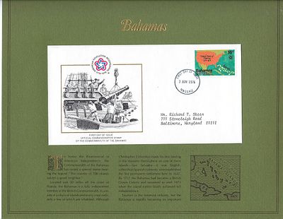 Bahamas - American Bicentennial Commemorative FDC - 3 Jun 1976 - The Bahamas has commemorated 
