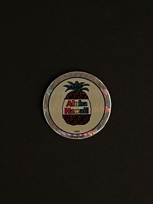 Vintage 1990s POGs Game Cap Aloha Hawaii Pineapple