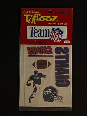 Vintage 1992 NFL New York Giants Tattoos