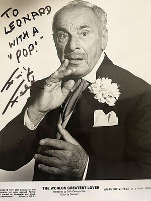 Comedian Fritz Feld signed photo. 8x10 inches
