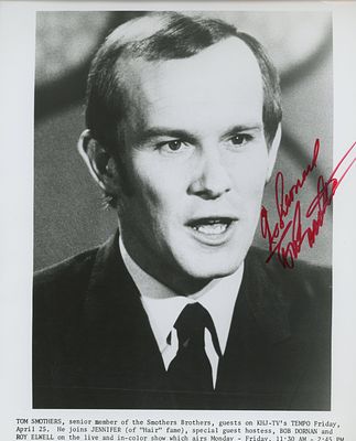 Smothers Brothers Tom Smothers signed photo. Tempo on KHJ-TV signed photo autographed by Tom 