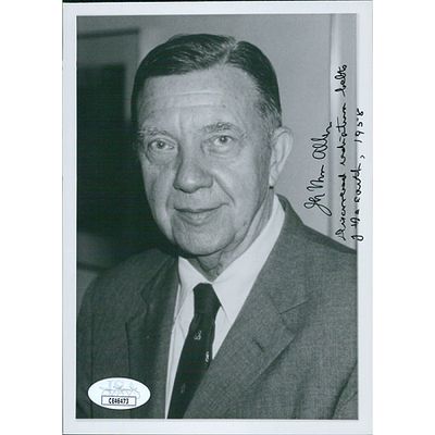 Space Scientist James Van Allen Signed Photo. James Van Allen Space Scientist Signed 5x7 Matte 