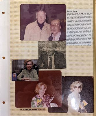 Dr. Joyce Brothers and Sammy Cahn Original Photos. From backstage at the Merv Griffin Show. 