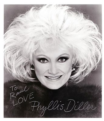 Eight On The Lam Phyllis Diller signed photo. Phyllis Diller signed photo. 8x10 inches
