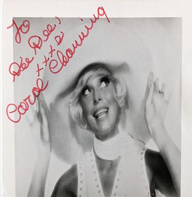 Alice In Wonderland Carol Channing signed photo card. Carol Channing signed photo card