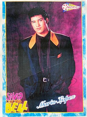 Saved By The Bell Mario Lopez signed page. Mario Lopez signed page. 9x11 inches