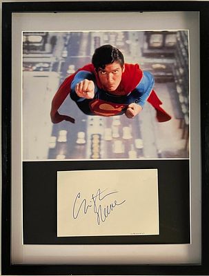 Christopher Reeve original signature collage. 13x17 inches