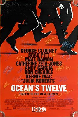 Oceans Twelve Cast Signed Movie Poster Autographed by Dina Connolly, Eddie Jemison, Casey 