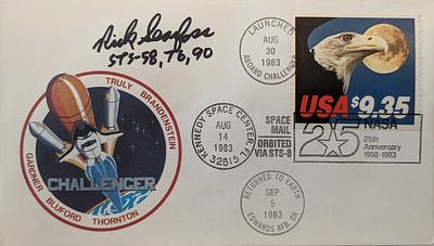 Richard A. Searfoss Signed NASA 25th Anniversary Challenger First Day Cover - 1983 - 3.5 x 6.5 