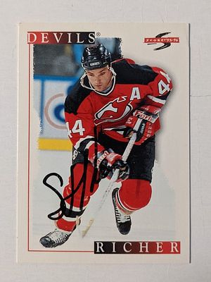 Stephane Richer Signed Hockey Trading Card. 3x4 inches