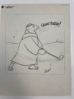 John Dunnett Original Cartoon. 9x11 inches