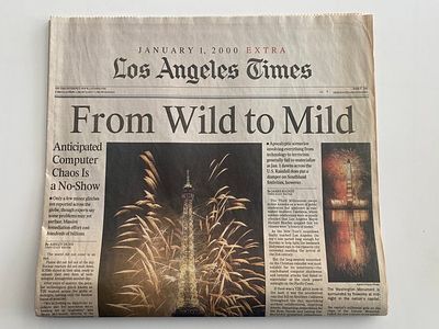 Los Angeles Times Extra original millennial date change newspaper Jan 1 2000. Los Angeles Times 