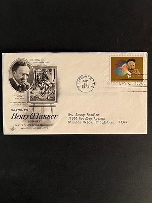 Henry O. Tanner Commemorative First Day Cover. 3x6 inches