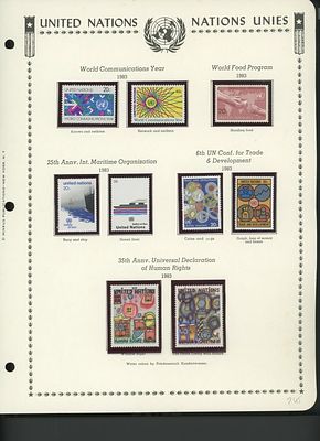United Nations New York Stamps 1983 - World Communications Year, World Food Program, 25th 