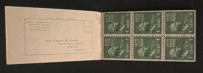 US Stamp booklet. 1x2 inches