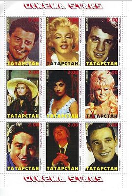 Cinema Stars - Cinderella Stamp Set. Tatarstan - Cinema Stars - Set of 6 Cinderella Stamps