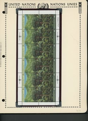 United Nations New York Survival of the Forest Stamp Sheet