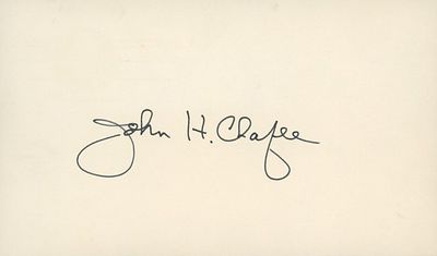 Secretary Of The Navy John Chafee signature cut. John Chafee signature cut