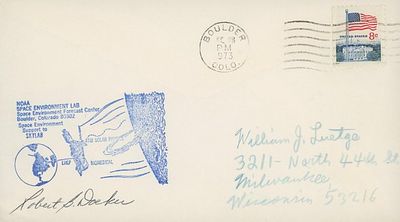 NOAA Space Environment Lab Robert Doeker signed cover